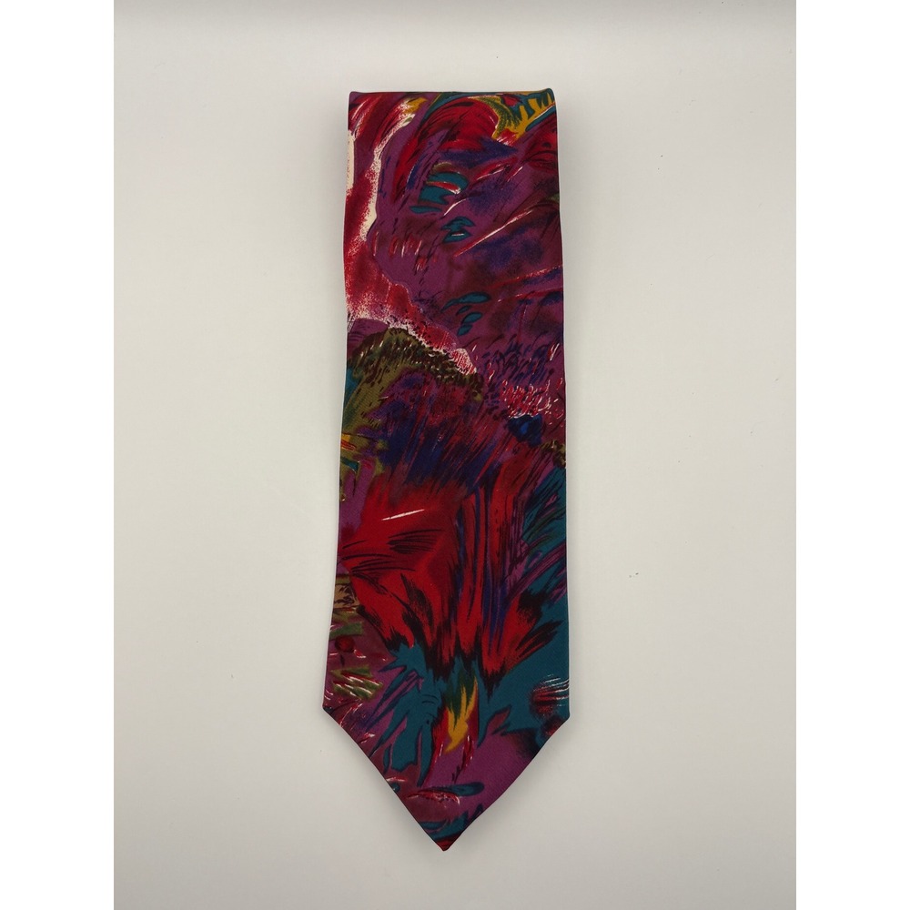 Molecular Expressions by Stonehenge Mens Silk Tie Abstract Art Print Purple Red